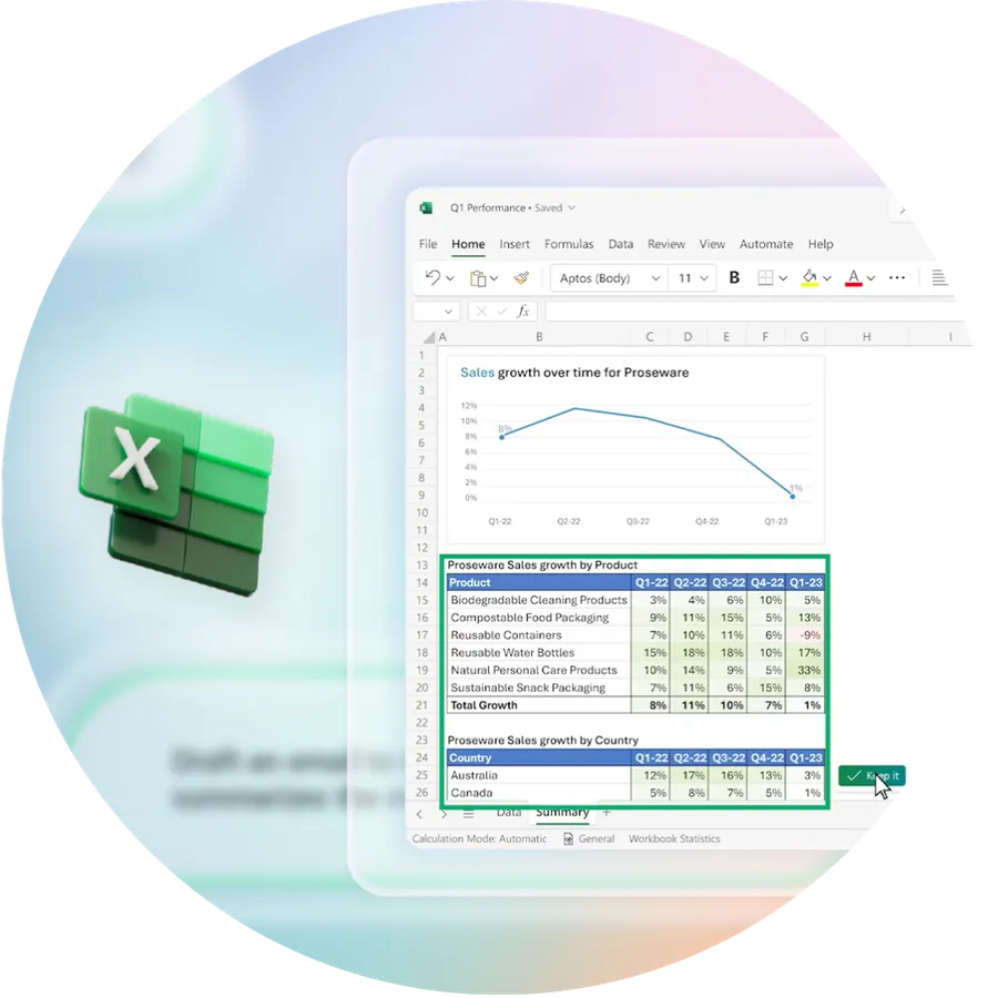 Copilot voor Microsoft 365 Excel