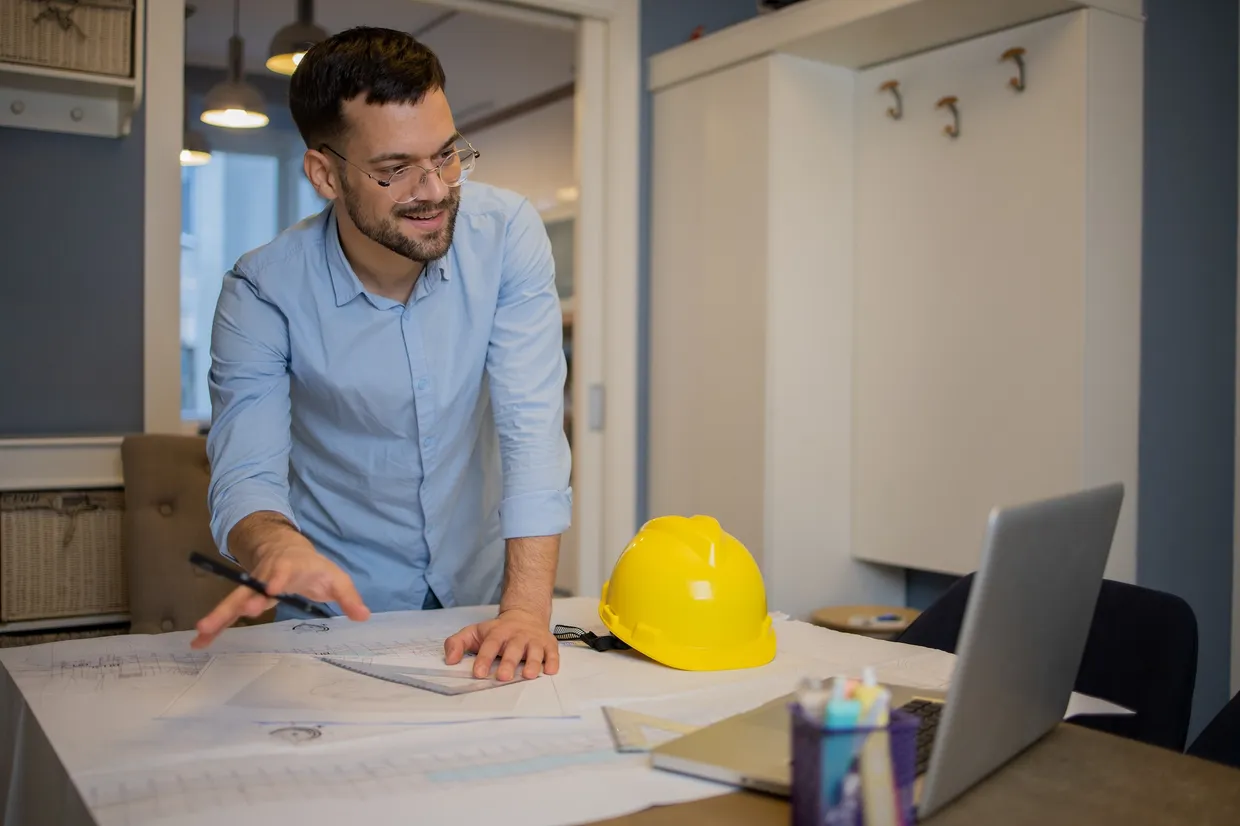 Designer working on a big project